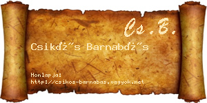 Csikós Barnabás névjegykártya