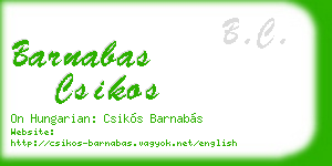 barnabas csikos business card